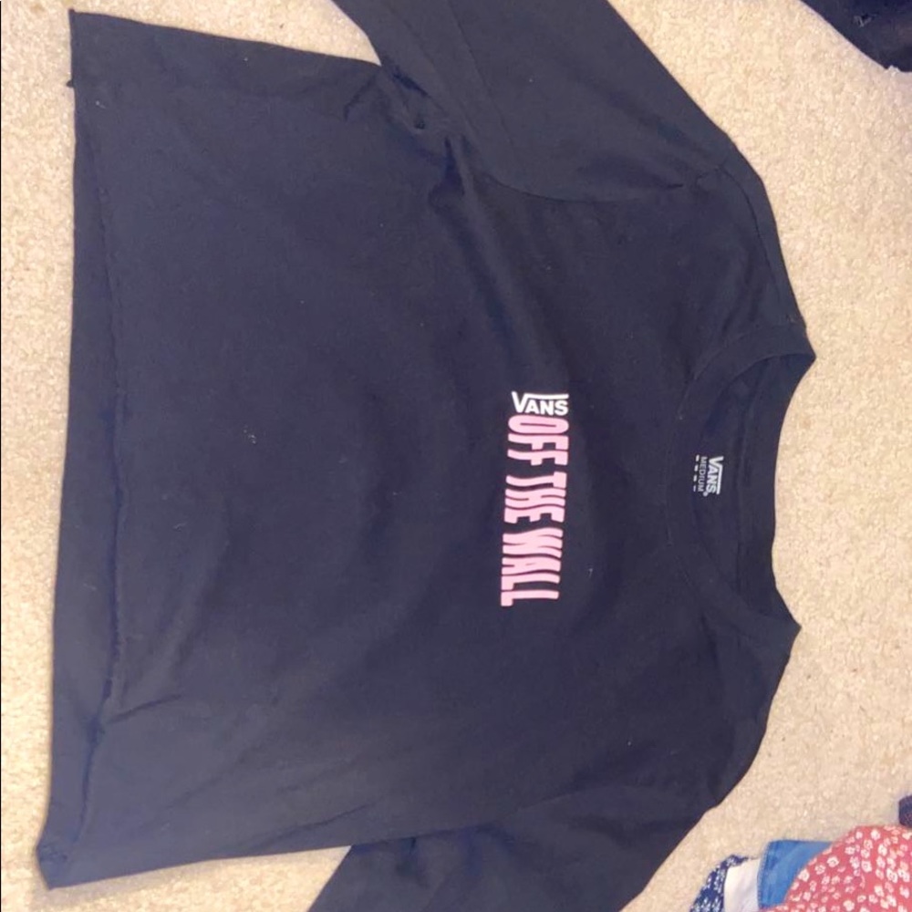 Vans small black long sleeve cropped top